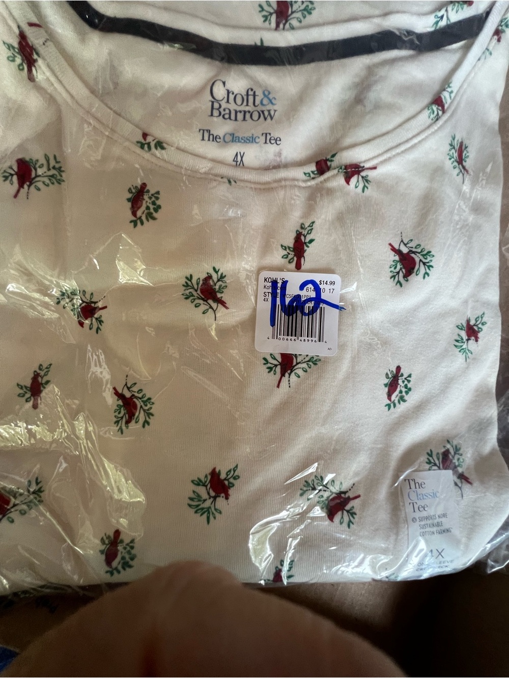 croft & barrow Cream Tee with Red Cardinal Print - Kids